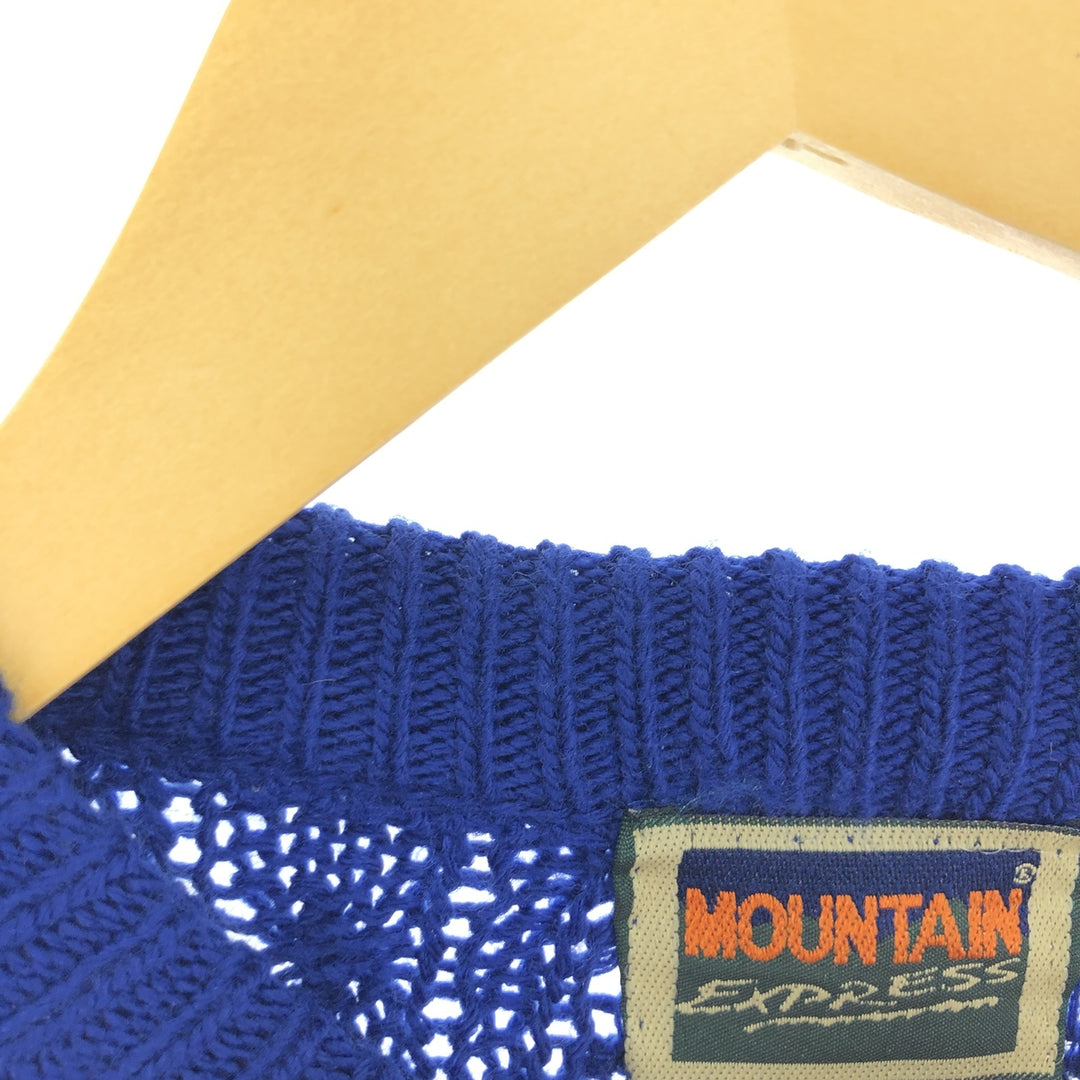 MOUNTAIN EXPRESS Cable Knit Acrylic Knit Sweater Men's M Size /eaa467905