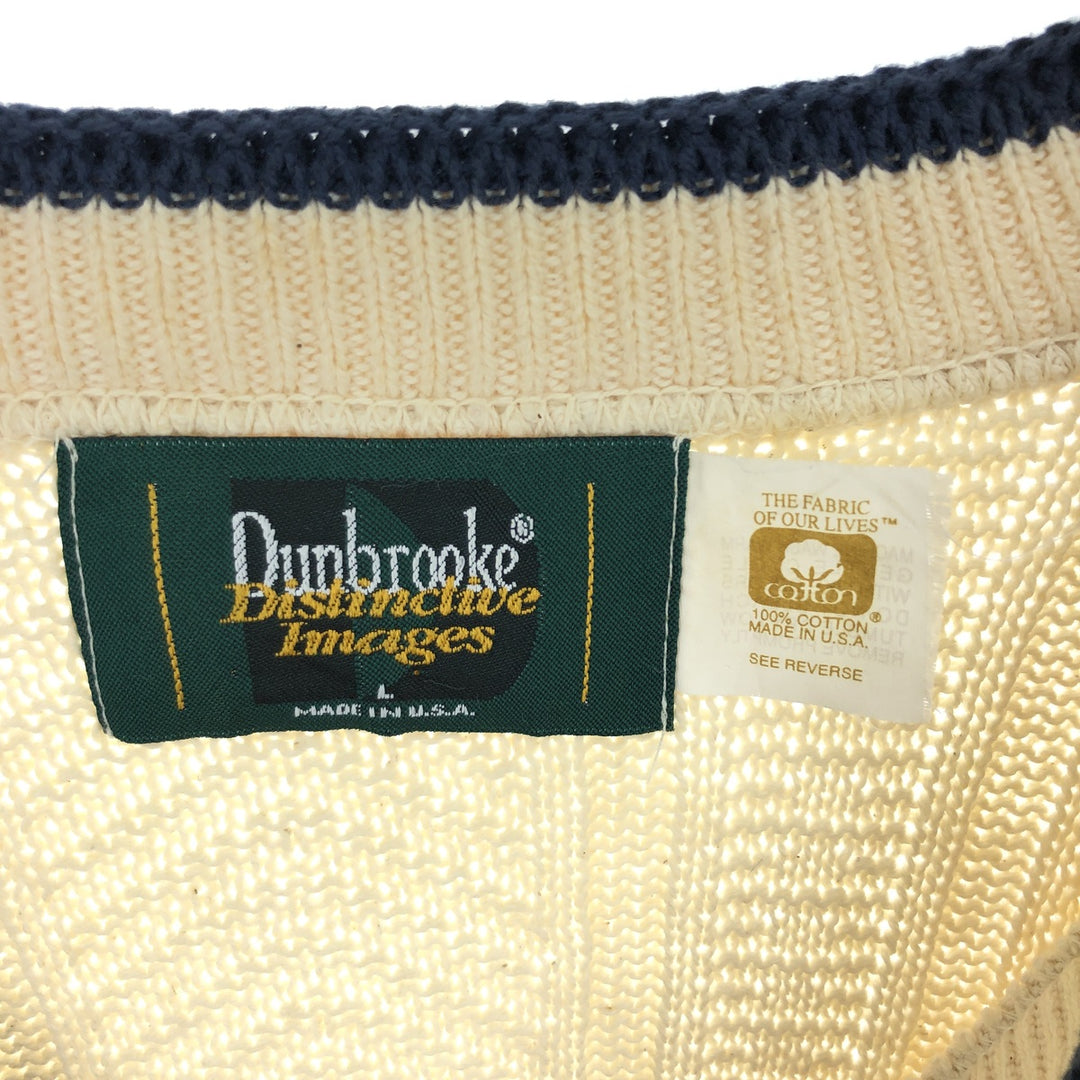 90'S Dunbrooke V-neck cotton knit sweater made in USA, men's size L, vintage /eaa467906