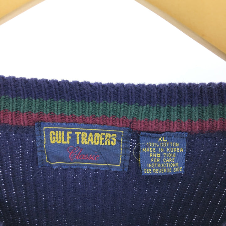 GULF TRADERS Ribbed Cotton Knit Sweater Men's XL Crew Neck /eaa467907