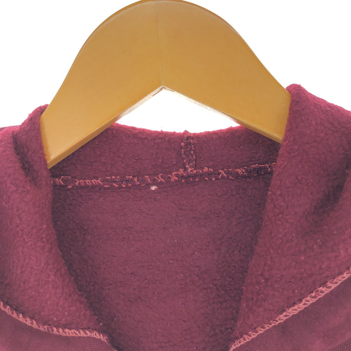 70s-era UNKNOWN plain full-zip sweatshirt hoodie, men's size M equivalent, vintage. unclear wine-red Vintage Second Hand