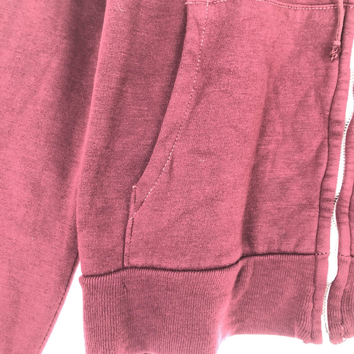 70s-era UNKNOWN plain full-zip sweatshirt hoodie, men's size M equivalent, vintage. unclear wine-red Vintage Second Hand