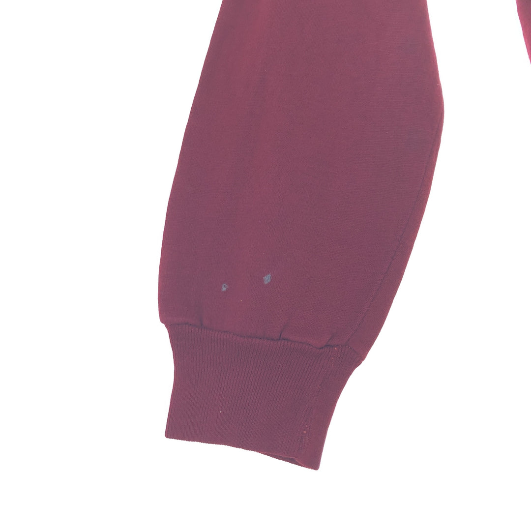 70s-era UNKNOWN plain full-zip sweatshirt hoodie, men's size M equivalent, vintage. unclear wine-red Vintage Second Hand