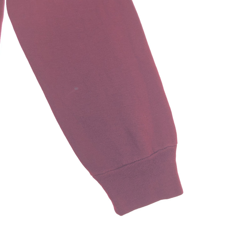 70s-era UNKNOWN plain full-zip sweatshirt hoodie, men's size M equivalent, vintage. unclear wine-red Vintage Second Hand