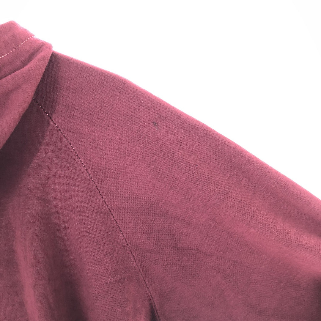 70s-era UNKNOWN plain full-zip sweatshirt hoodie, men's size M equivalent, vintage. unclear wine-red Vintage Second Hand
