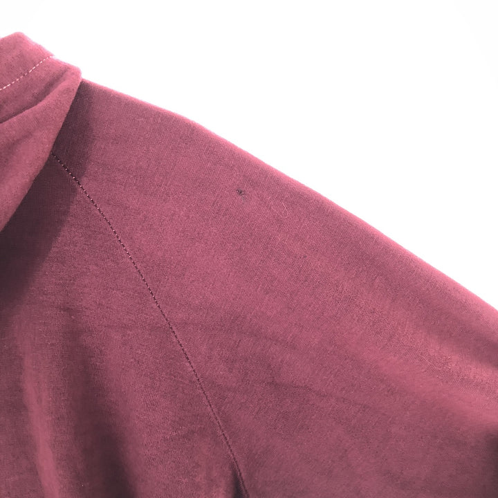 70s-era UNKNOWN plain full-zip sweatshirt hoodie, men's size M equivalent, vintage. unclear wine-red Vintage Second Hand