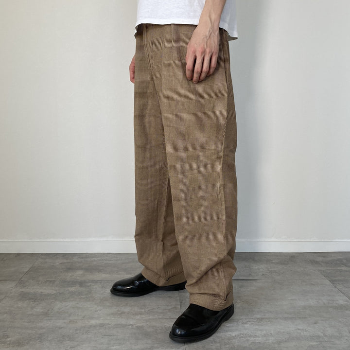 Ralph Lauren POLO by Ralph Lauren Houndstooth Pattern Two-pleat Cotton Slacks Pants Men's W36 / eaa467982
