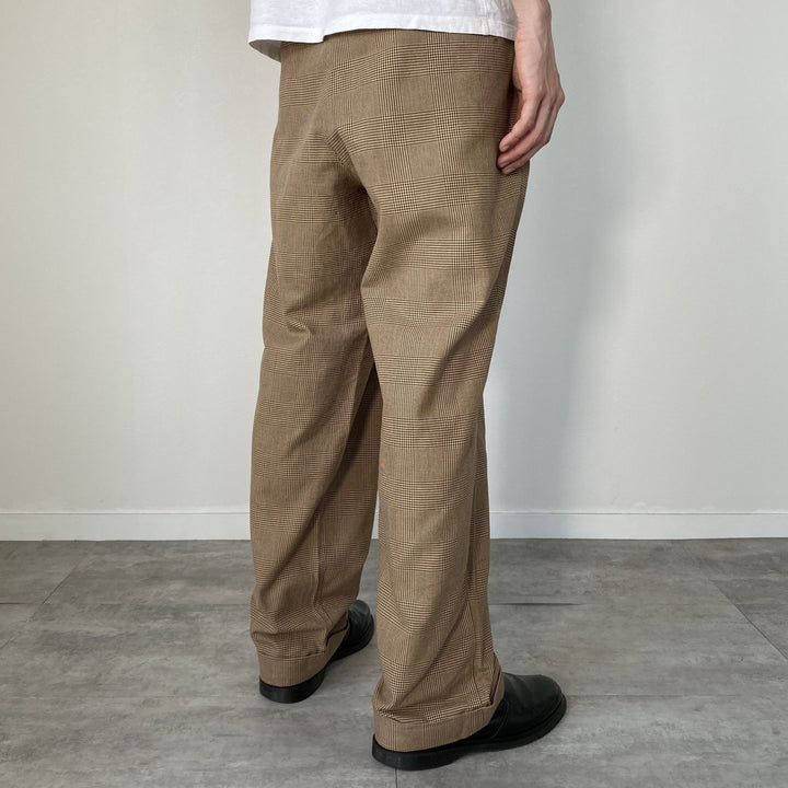 Ralph Lauren POLO by Ralph Lauren Houndstooth Pattern Two-pleat Cotton Slacks Pants Men's W36 / eaa467982