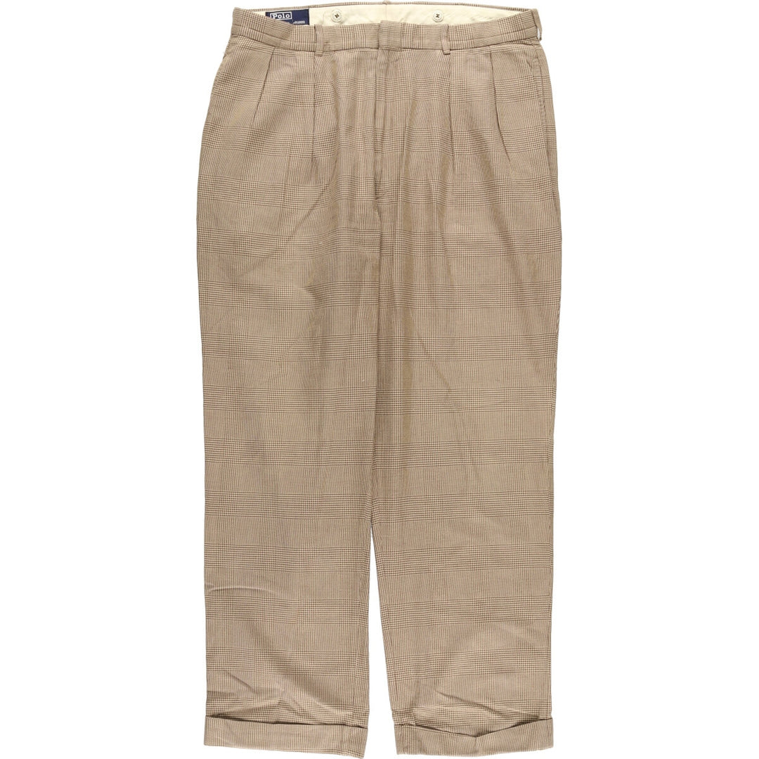 Ralph Lauren POLO by Ralph Lauren Houndstooth Pattern Two-pleat Cotton Slacks Pants Men's W36 / eaa467982