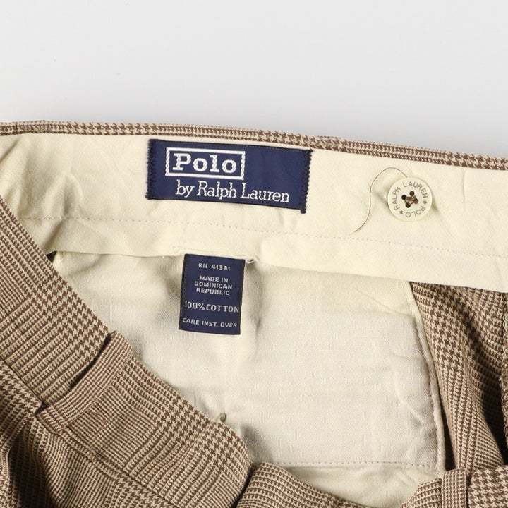 Ralph Lauren POLO by Ralph Lauren Houndstooth Pattern Two-pleat Cotton Slacks Pants Men's W36 / eaa467982
