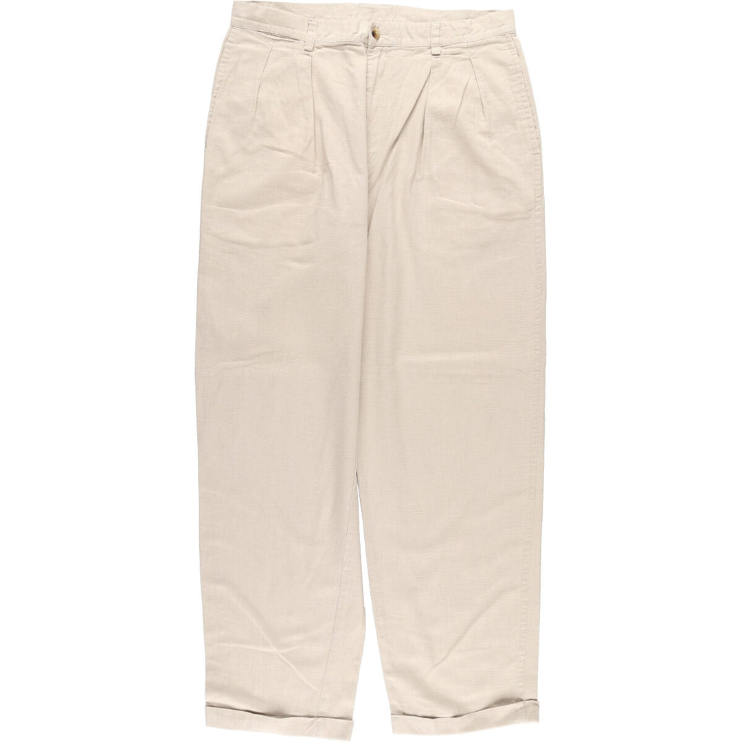 90'S NAUTICA Two-pleat linen x cotton pants slacks for men, size W34, vintage / eaa467988