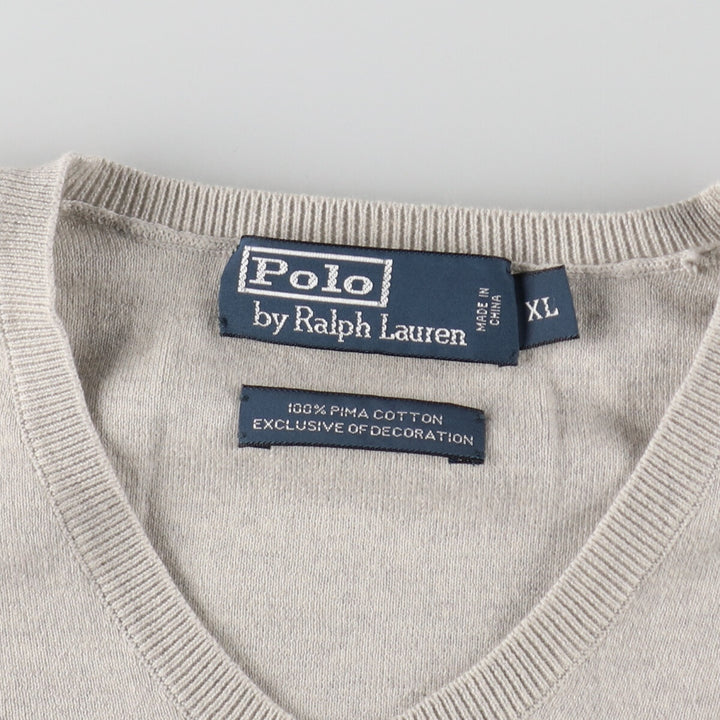 Ralph Lauren POLO by Ralph Lauren V-neck Pima cotton knit sweater Men's XL size /eaa468020