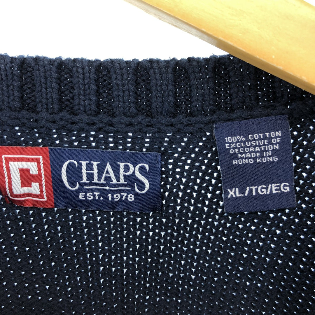 CHAPS Cotton Knit Sweater Men's XL equivalent Long sleeves /eaa468026