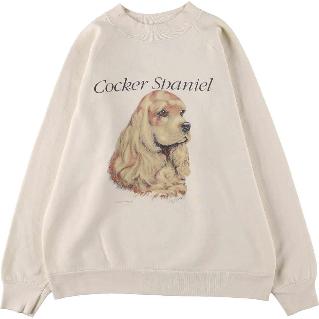 90'S Fruit of the Loom Dog Print Animal Sweatshirt Trainer Made in USA Women's M /eaa468298