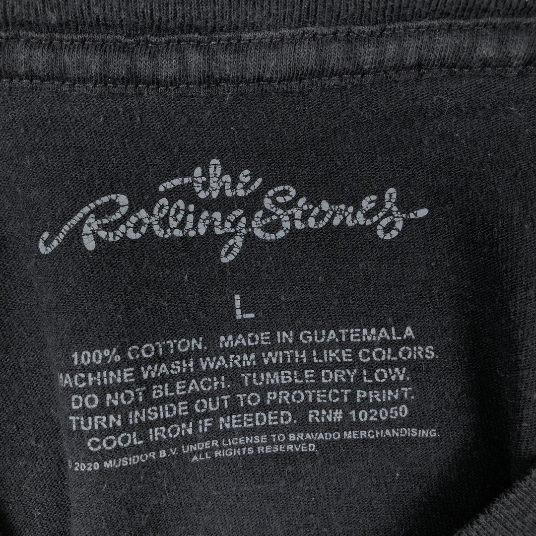 The Rolling Stones Band T-shirt, Band T, Men's L size cotton black type Vintage Second Hand