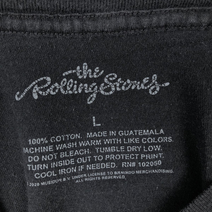 The Rolling Stones Band T-shirt, Band T, Men's L size cotton black type Vintage Second Hand
