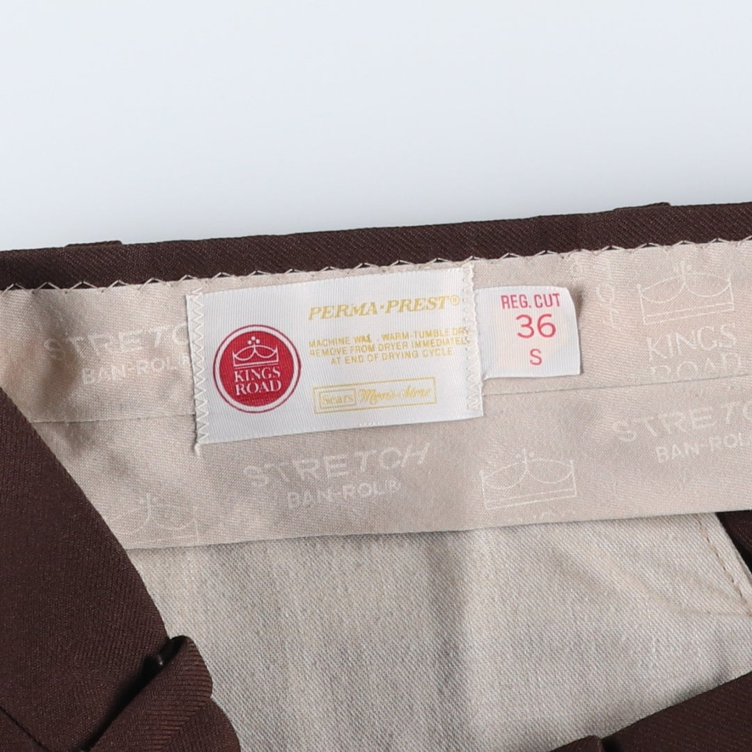Vintage 1970'S Sears Kings Road flare pants, men's size W36. unclear brown type Vintage Second Hand
