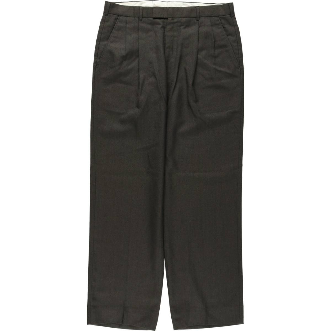 Men's two-pleat slacks, equivalent to size W33, vintage. unclear brown type Vintage Second Hand