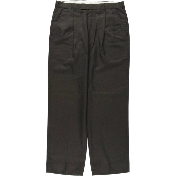 Men's two-pleat slacks, equivalent to size W33, vintage. unclear brown type Vintage Second Hand