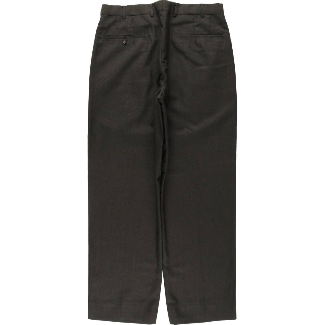 Men's two-pleat slacks, equivalent to size W33, vintage. unclear brown type Vintage Second Hand