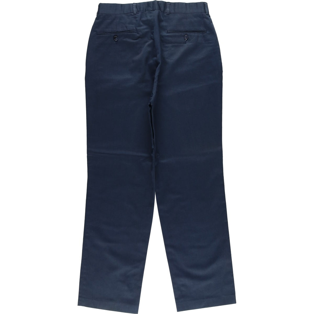 80s-90'S Eddie Bauer Black Tag Slacks Pants Men's W30 (approx.) Vintage cotton navy blue type Vintage Second Hand