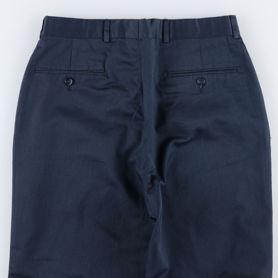80s-90'S Eddie Bauer Black Tag Slacks Pants Men's W30 (approx.) Vintage cotton navy blue type Vintage Second Hand