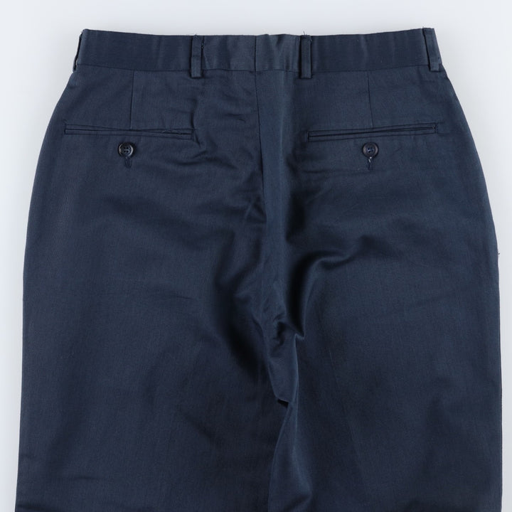 80s-90'S Eddie Bauer Black Tag Slacks Pants Men's W30 (approx.) Vintage cotton navy blue type Vintage Second Hand
