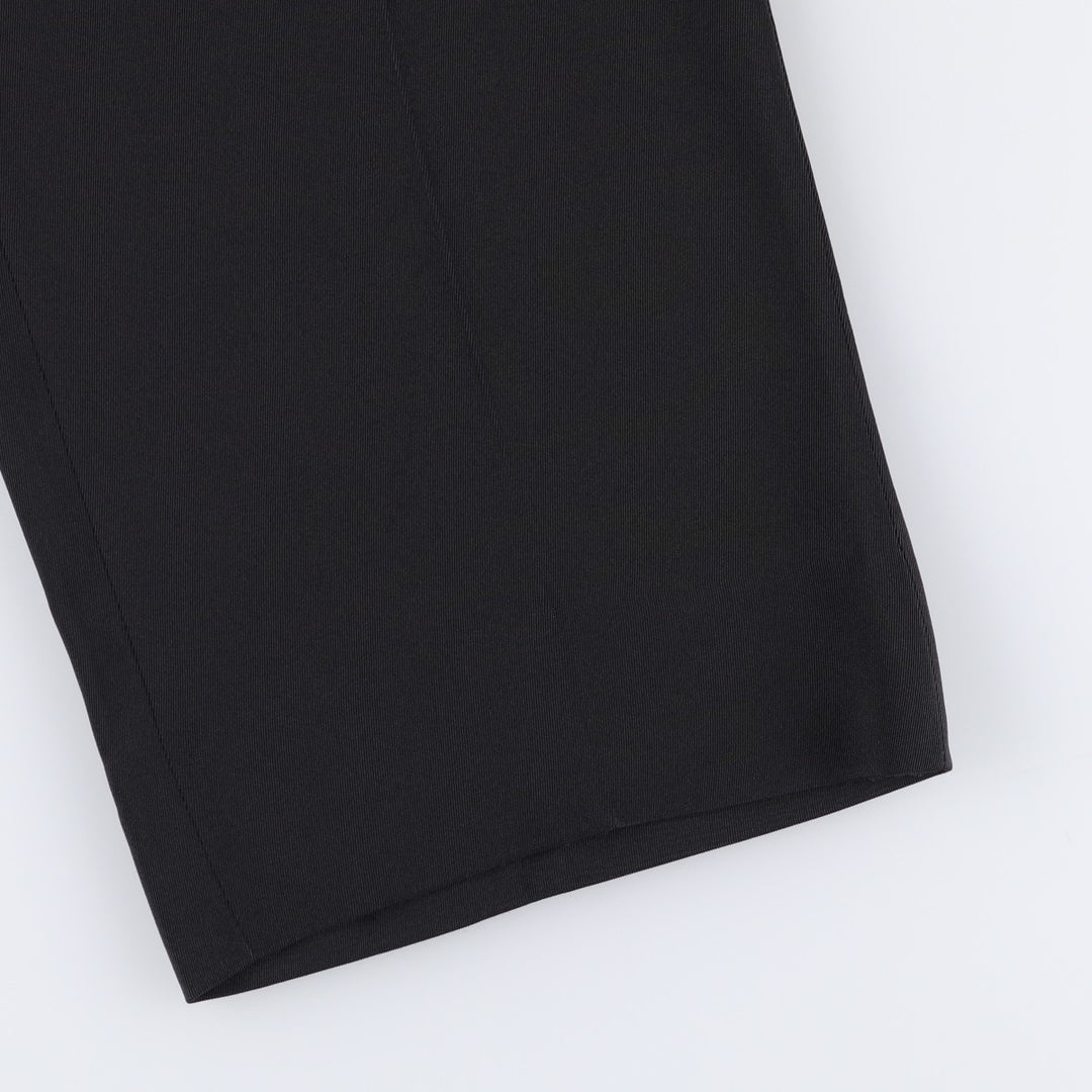 Three-pleat slacks pants for men, size W32 polyester black type Vintage Second Hand