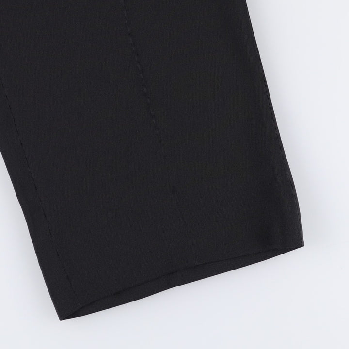 Three-pleat slacks pants for men, size W32 polyester black type Vintage Second Hand