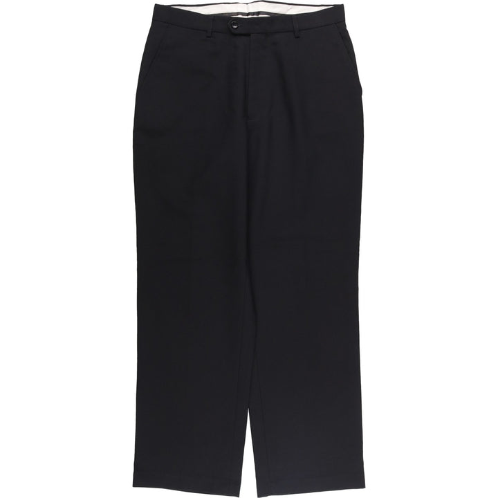 EDDIE DOMAN Men's Slacks, Size W34 polyester black type Vintage Second Hand