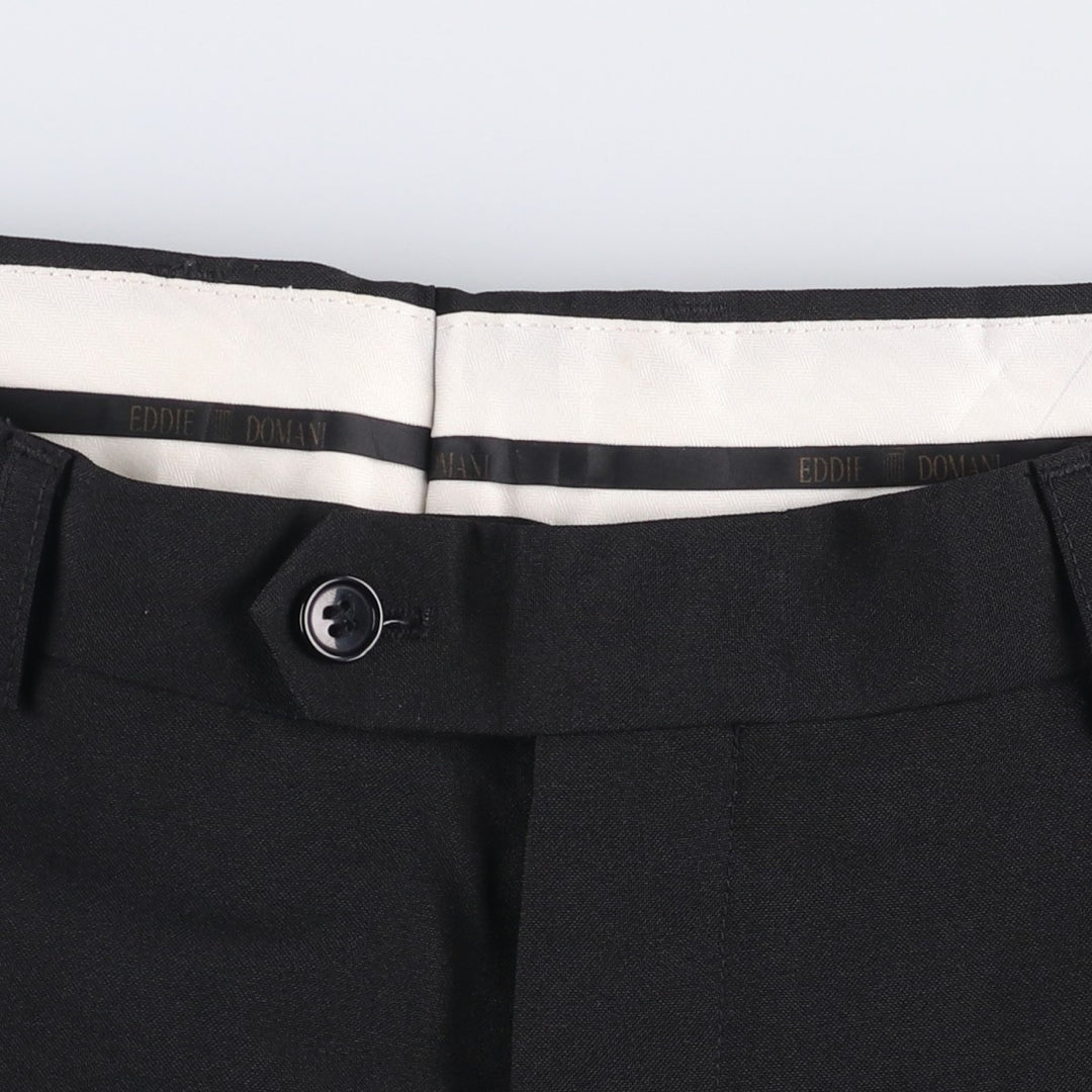 EDDIE DOMAN Men's Slacks, Size W34 polyester black type Vintage Second Hand