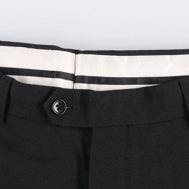 EDDIE DOMAN Men's Slacks, Size W34 polyester black type Vintage Second Hand