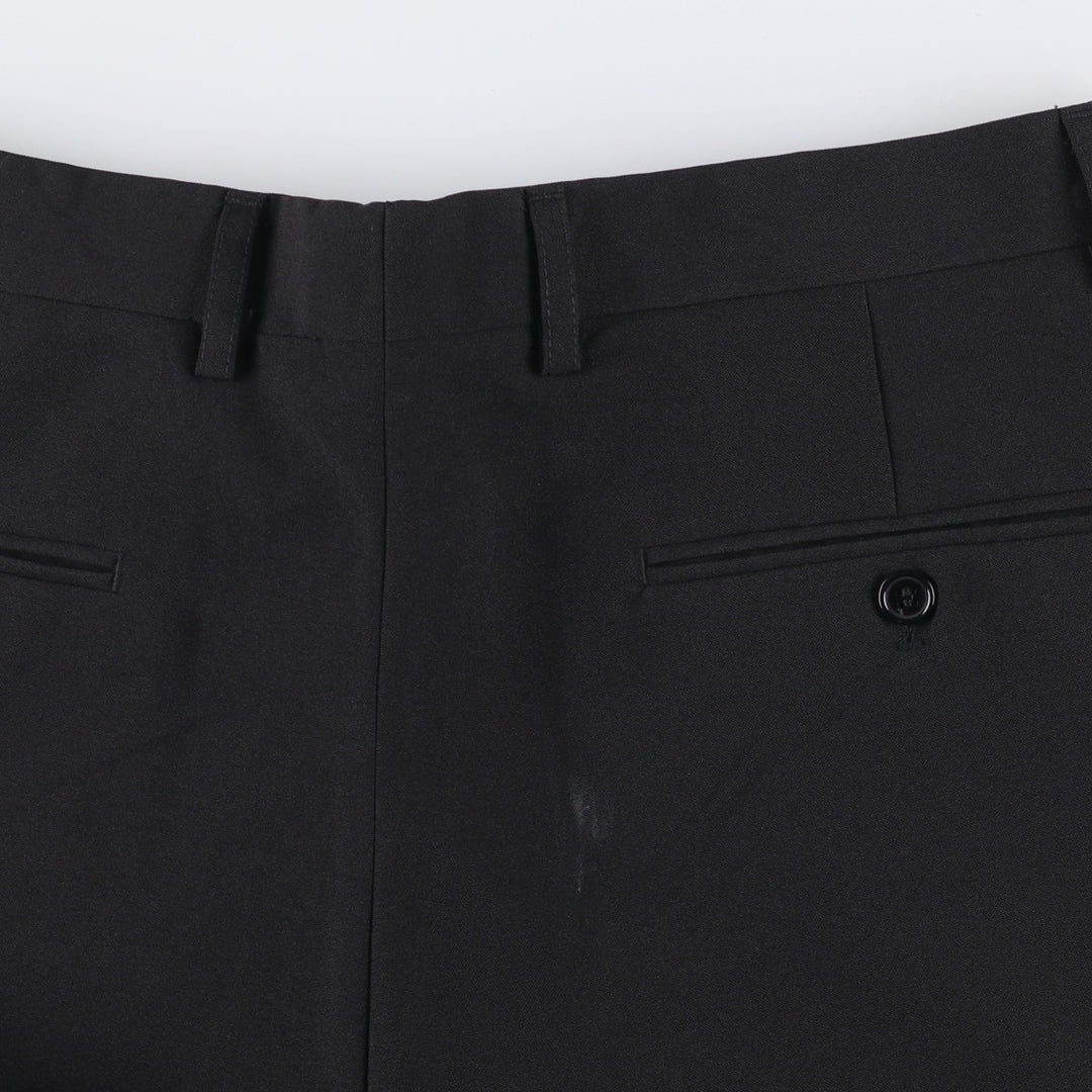 EDDIE DOMAN Men's Slacks, Size W34 polyester black type Vintage Second Hand