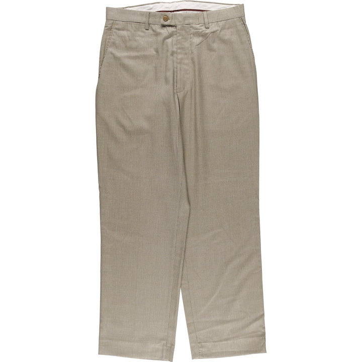 LOUIS RAPHAEL Check Pattern Slacks, Men's Size 34 polyester Beige type Vintage Second Hand