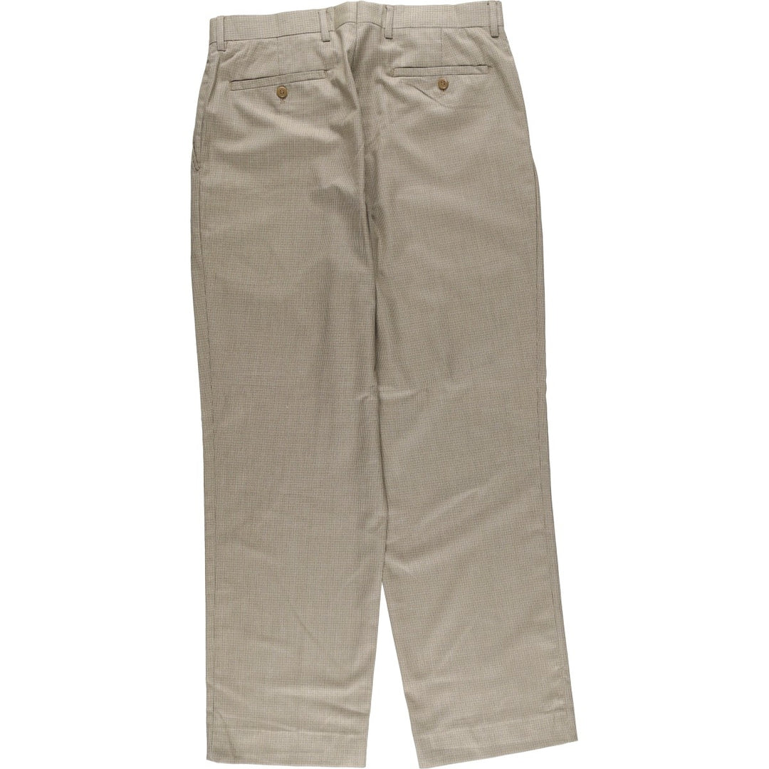 LOUIS RAPHAEL Check Pattern Slacks, Men's Size 34 polyester Beige type Vintage Second Hand