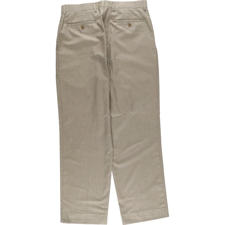 LOUIS RAPHAEL Check Pattern Slacks, Men's Size 34 polyester Beige type Vintage Second Hand