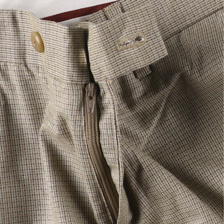 LOUIS RAPHAEL Check Pattern Slacks, Men's Size 34 polyester Beige type Vintage Second Hand