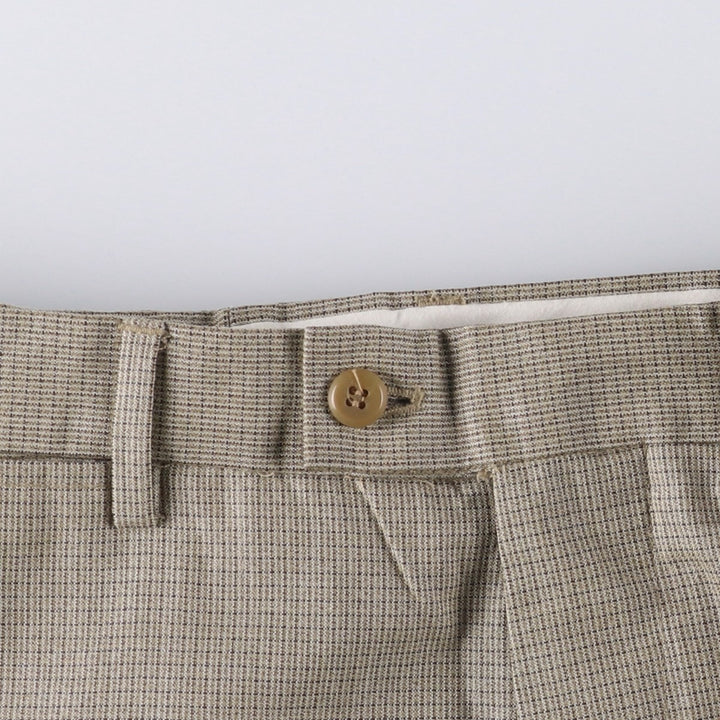 LOUIS RAPHAEL Check Pattern Slacks, Men's Size 34 polyester Beige type Vintage Second Hand