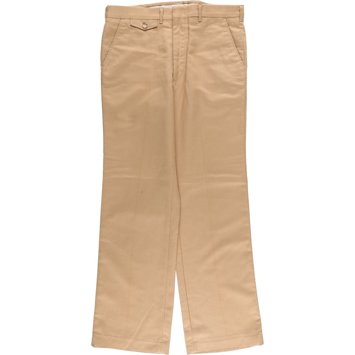 HARRIS CASUALS Two-pleat Slacks, Made in USA, Men's, Size W34, Vintage unclear Beige type Vintage Second Hand