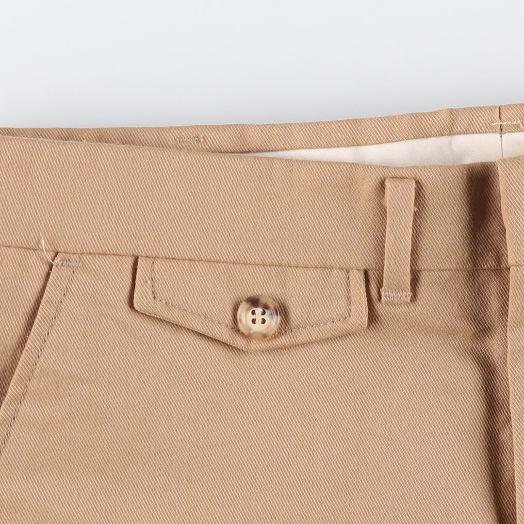 HARRIS CASUALS Two-pleat Slacks, Made in USA, Men's, Size W34, Vintage unclear Beige type Vintage Second Hand