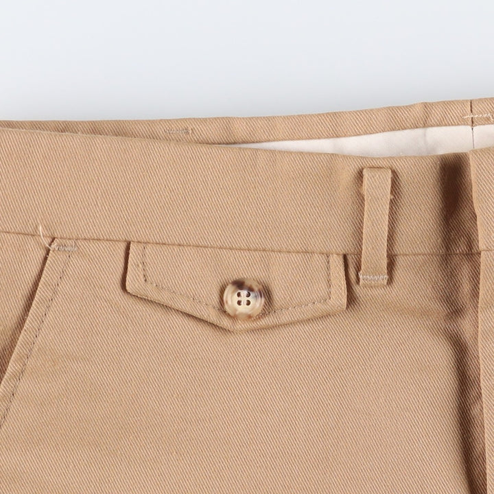 HARRIS CASUALS Two-pleat Slacks, Made in USA, Men's, Size W34, Vintage unclear Beige type Vintage Second Hand