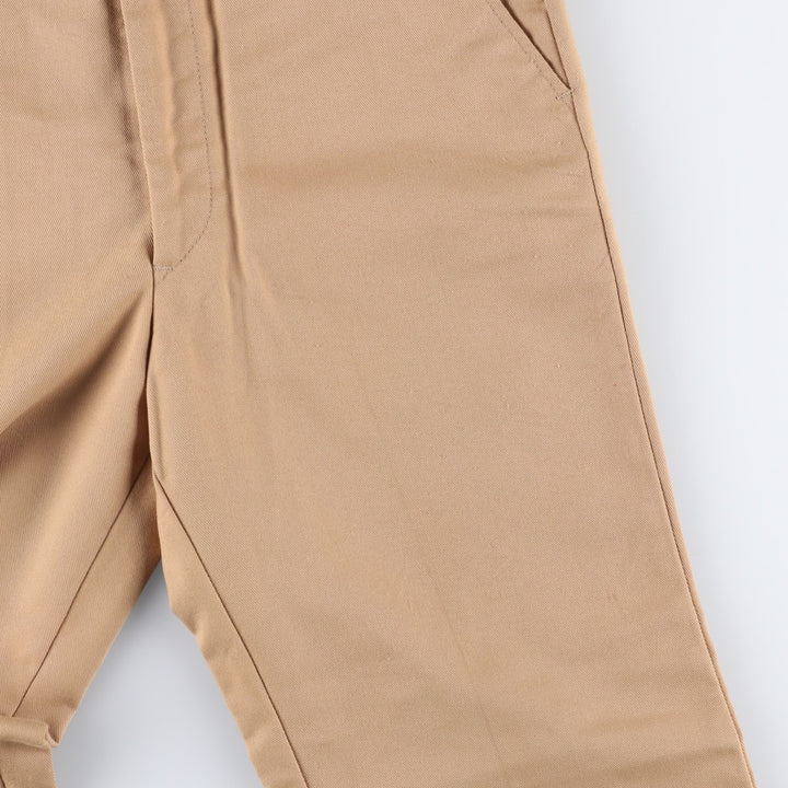 HARRIS CASUALS Two-pleat Slacks, Made in USA, Men's, Size W34, Vintage unclear Beige type Vintage Second Hand