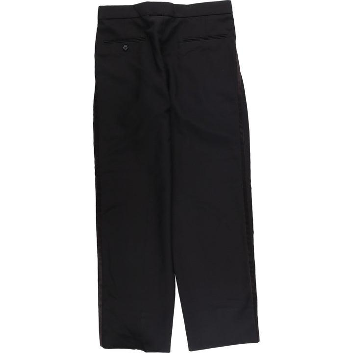 Two-pleat slacks for men, size W34 polyester black type Vintage Second Hand