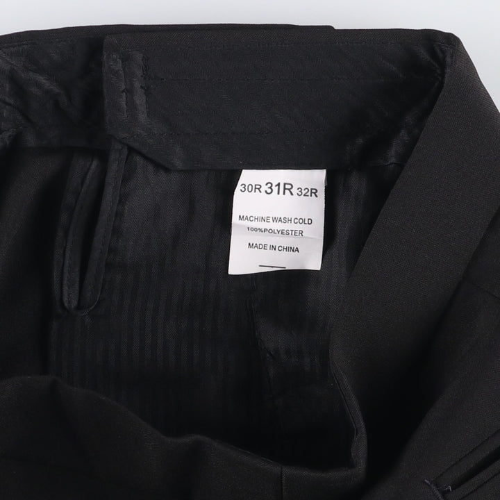 Two-pleat slacks for men, size W34 polyester black type Vintage Second Hand