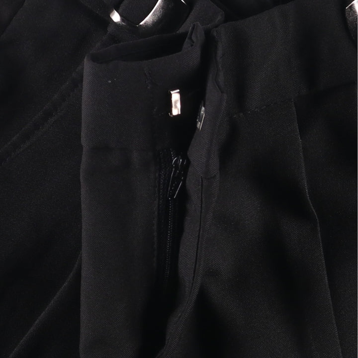 Two-pleat slacks for men, size W34 polyester black type Vintage Second Hand