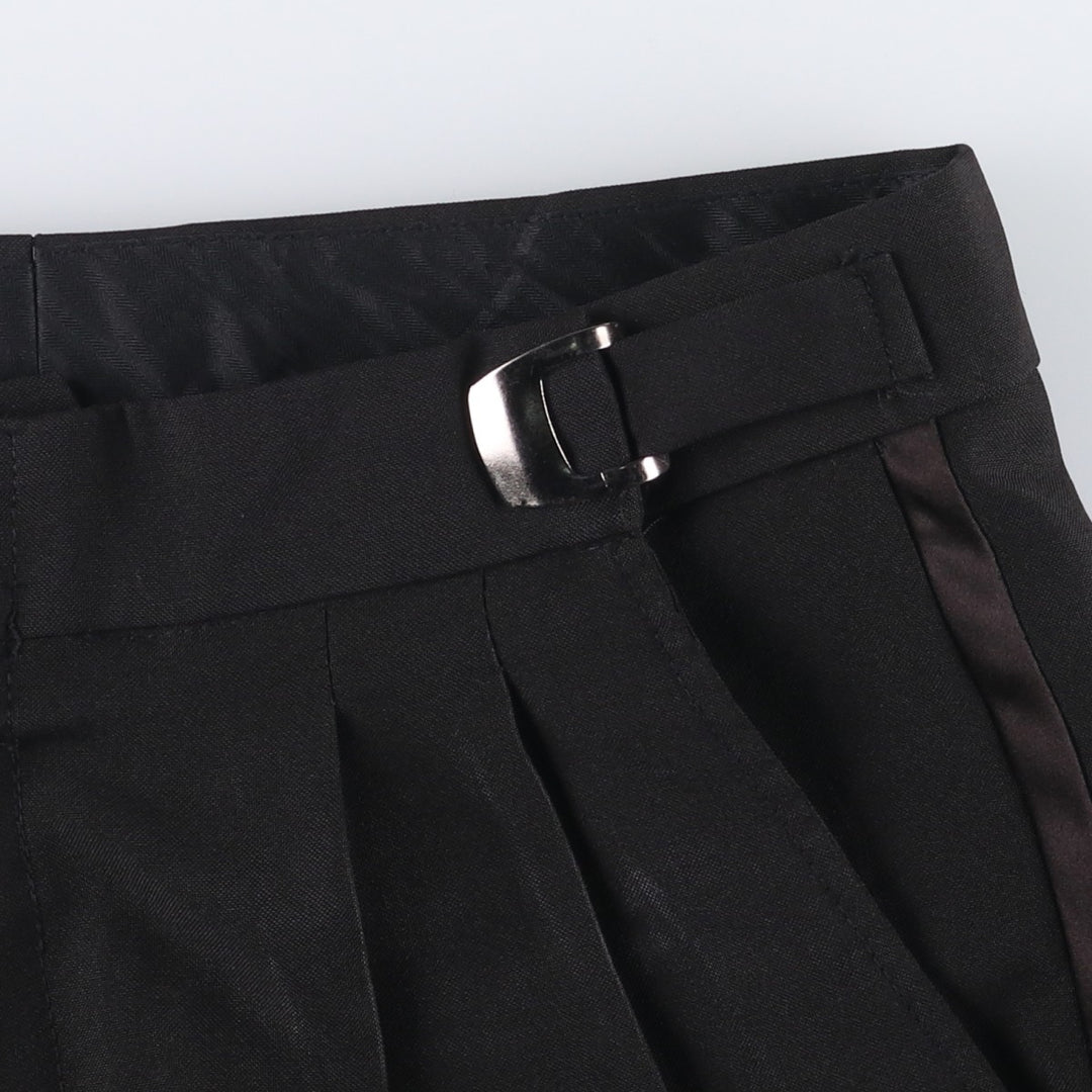 Two-pleat slacks for men, size W34 polyester black type Vintage Second Hand
