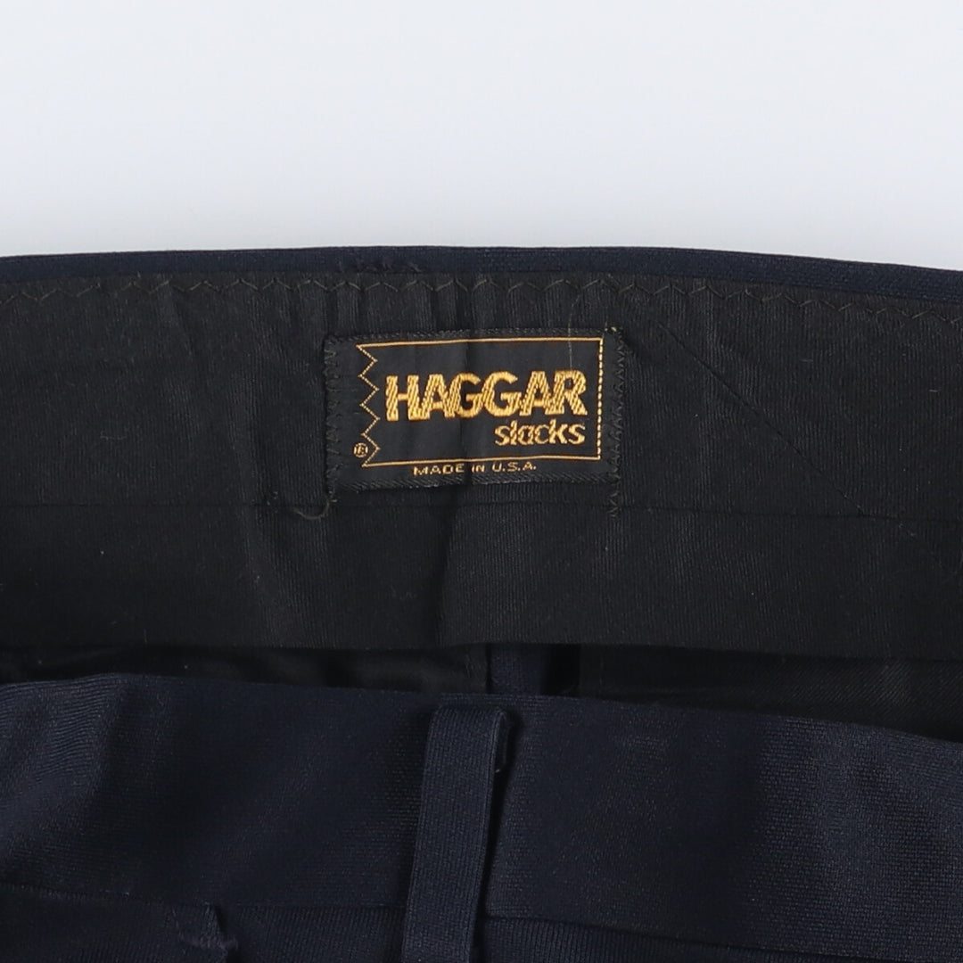 Vintage 70s-80'S Haggar slacks, made in the USA, men's size 34. unclear navy blue type Vintage Second Hand