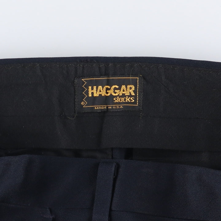 Vintage 70s-80'S Haggar slacks, made in the USA, men's size 34. unclear navy blue type Vintage Second Hand