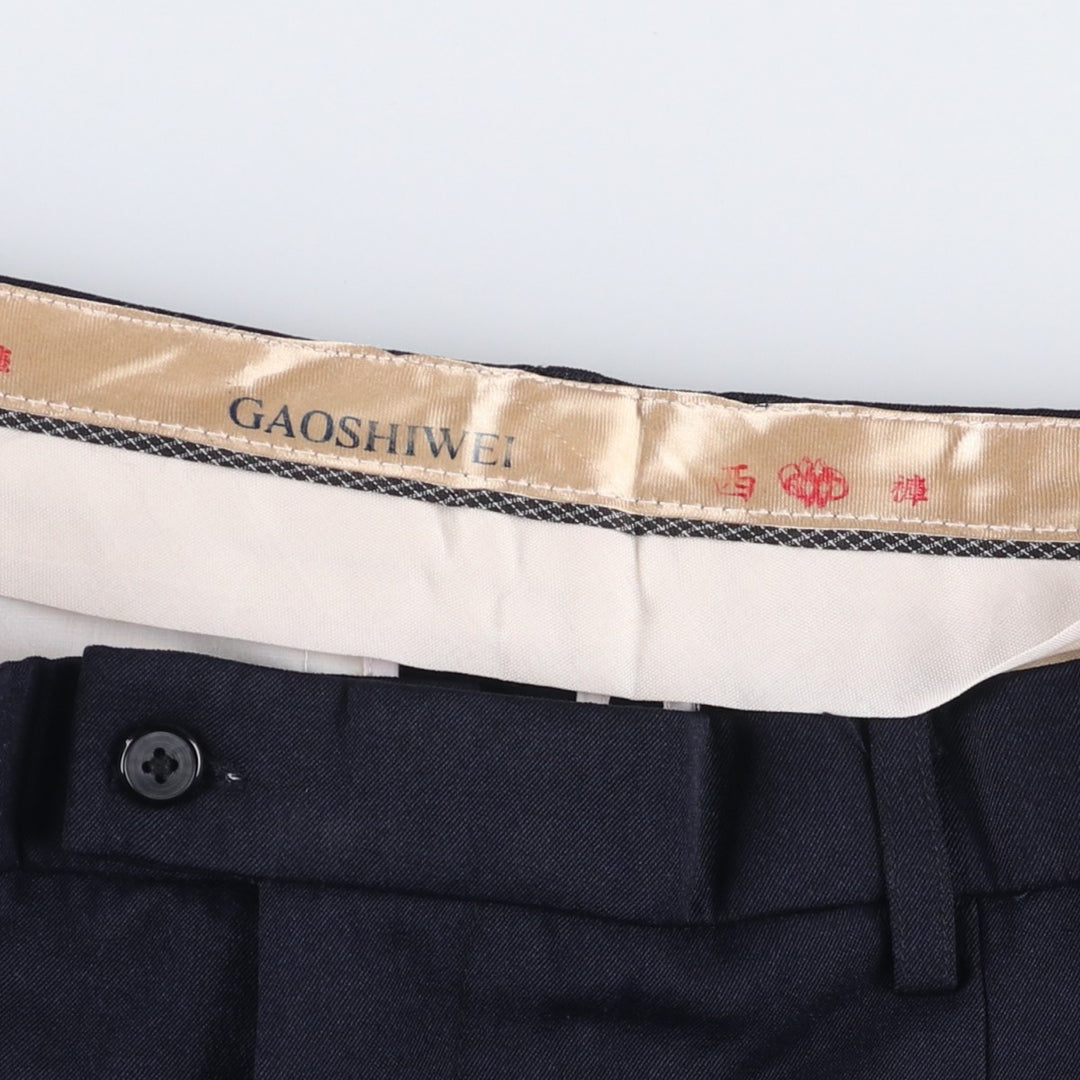 GAOSHIWEI Men's Slacks Pants (Size W37) unclear navy blue type Vintage Second Hand