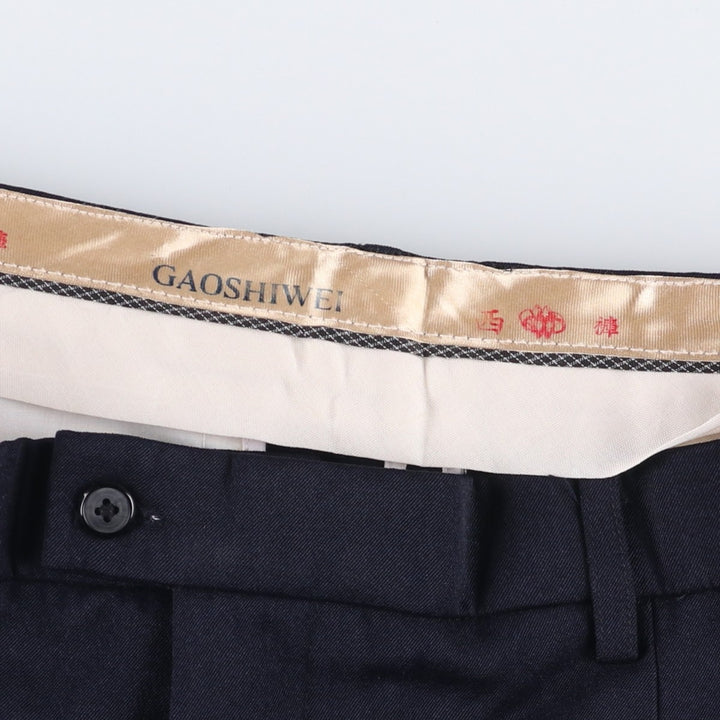 GAOSHIWEI Men's Slacks Pants (Size W37) unclear navy blue type Vintage Second Hand