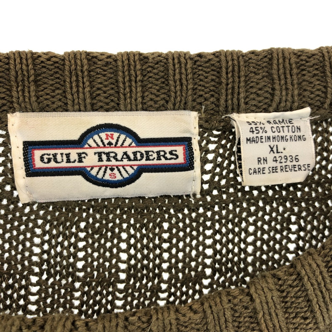 GULF TRADERS All-over Print Ramie x Cotton Knit Sweater Men's XL Size /eaa468808